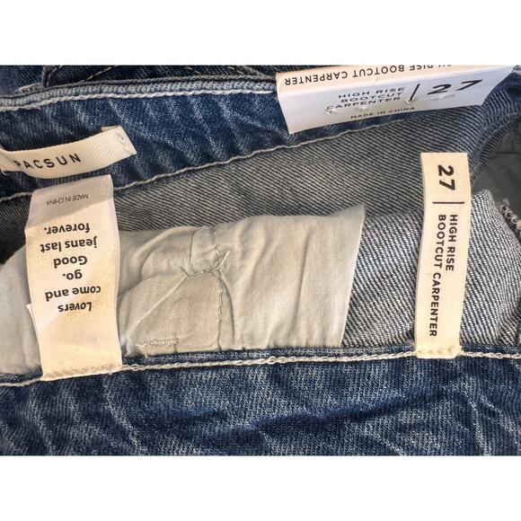 NEW PACSUN Women's High Rise Carpenter Bootcut Jeans Size 27 - Picture 8 of 9